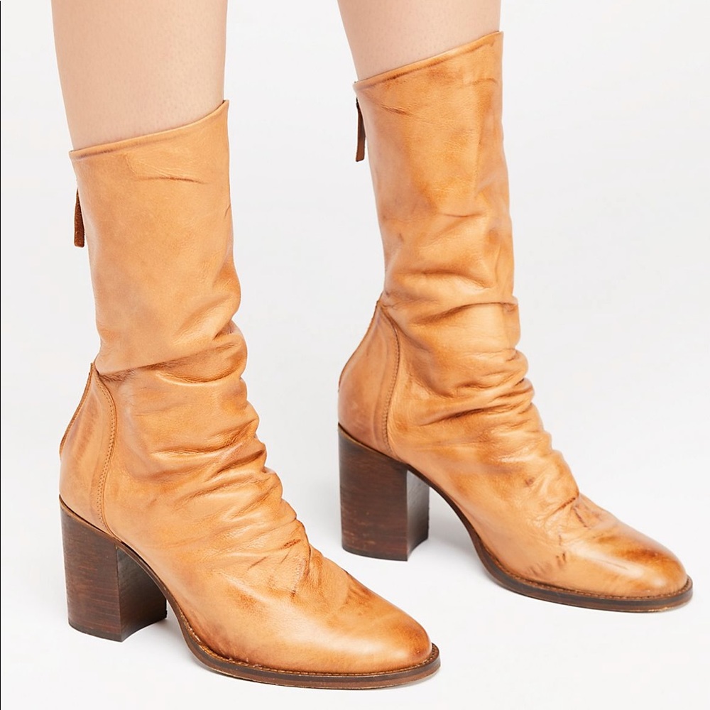 Free People Elle Block Heel Boots Size 39